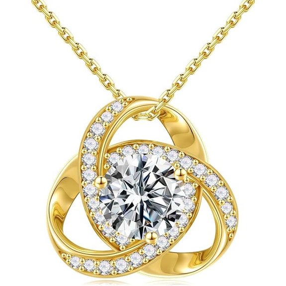 MOOSEA Love Knot Moissanite Necklace for Women