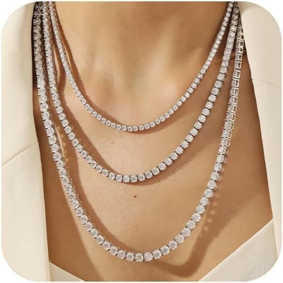 Moissanite Tennis Necklaces for Women and Men