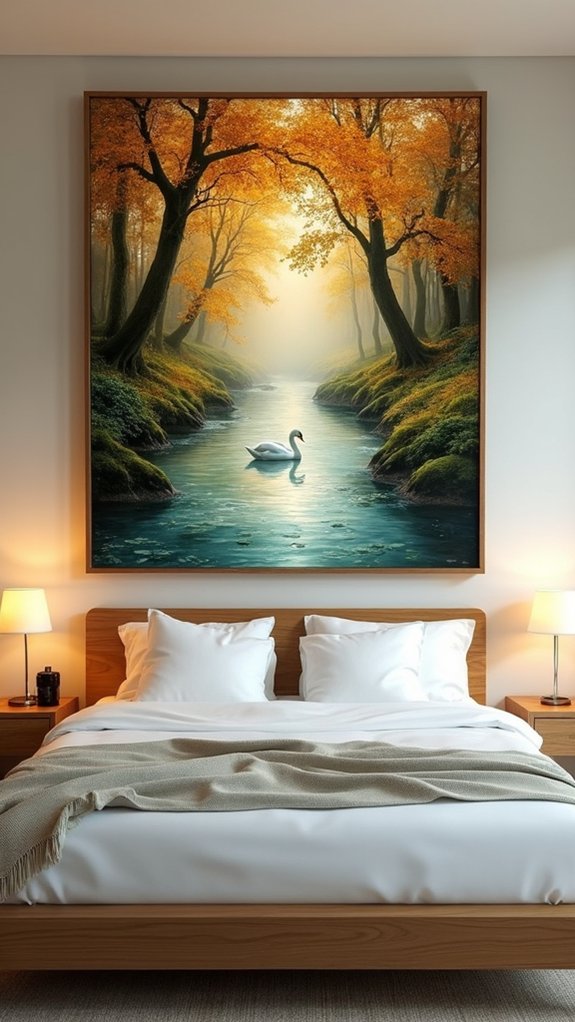 nature inspired serene bedroom art