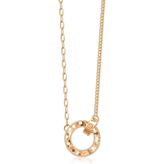 CHOW SANG SANG 18K Rose Gold Circular Collar Necklace