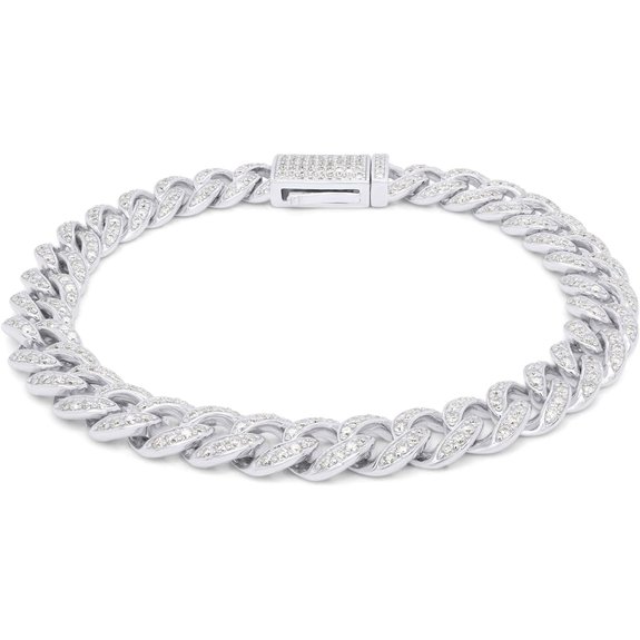 SAVEARTH DIAMONDS Men's 14k Gold Moissanite Bracelet