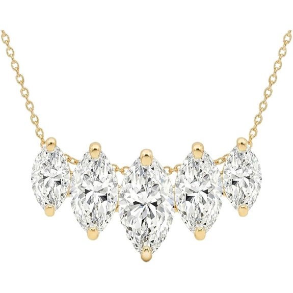 TRYNDI 14K Solid Gold Lab Grown Diamond Necklace