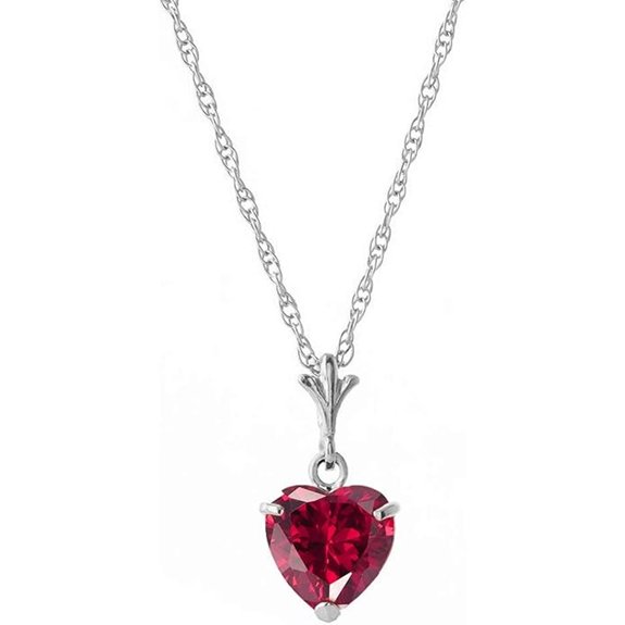 Galaxy Gold 14k Solid White Gold Heart Necklace