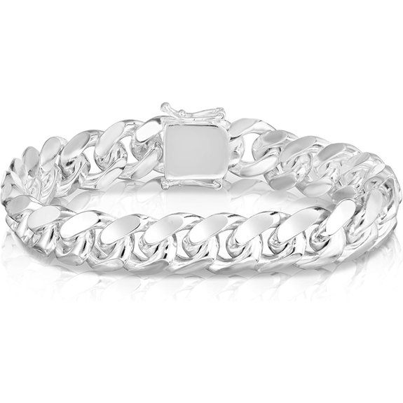 ARGENTO REALE 925 Sterling Silver Miami Cuban Bracelet