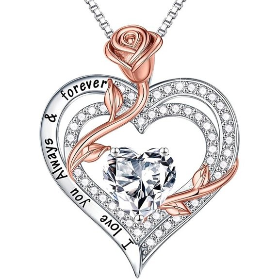 MOOSEA 925 Sterling Silver Rose Moissanite Necklace