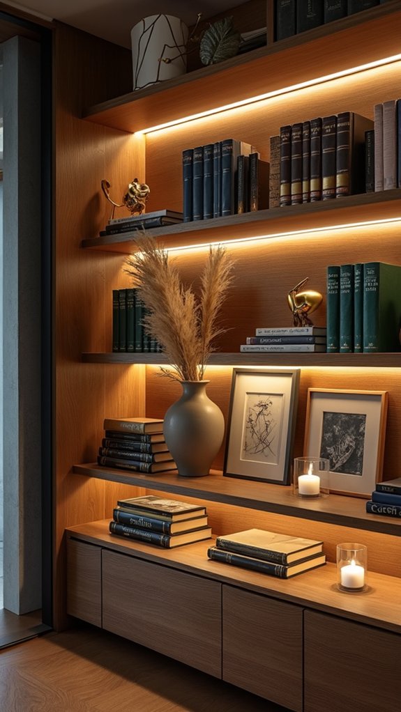 transform bookcase with lighting