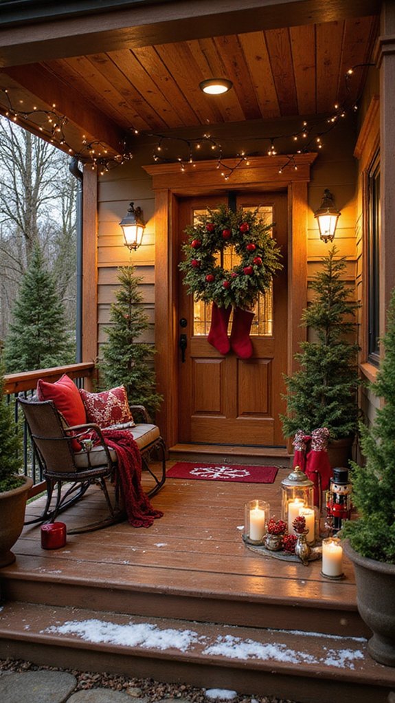vibrant holiday porch decor
