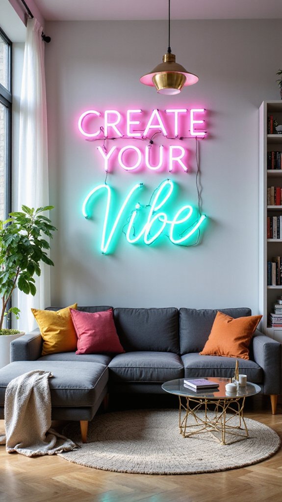 vibrant neon sign decor