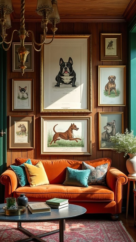 vintage canine artwork decor
