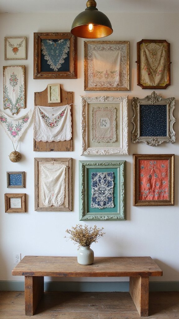 vintage handkerchief gallery decor