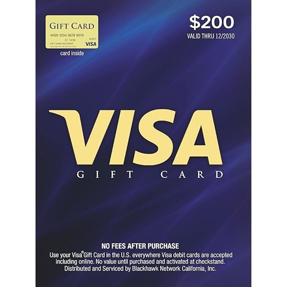 Visa $200 Gift Card (plus $6.95 Purchase Fee)