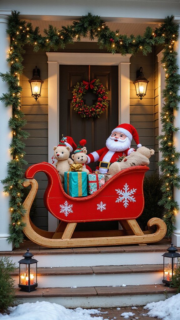 whimsical santa sleigh displays