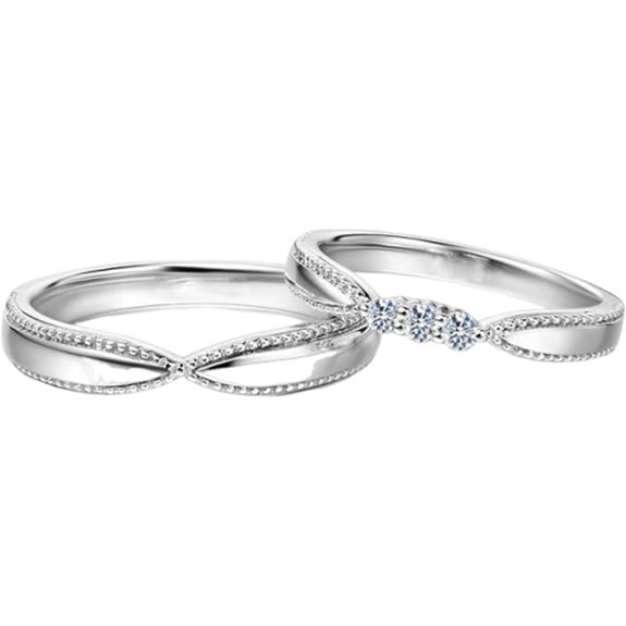 9K White Gold Engagement Ring with Diamond