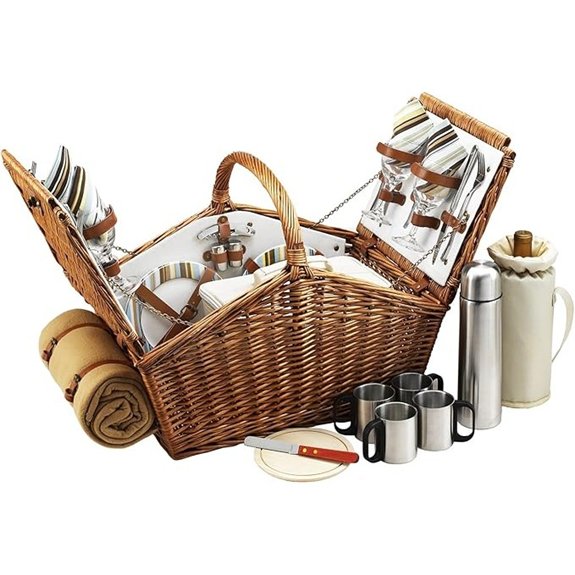 Picnic at Ascot Huntsman Willow Picnic Basket Set