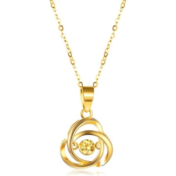 18k Gold Love Knot Pendant Necklace for Women