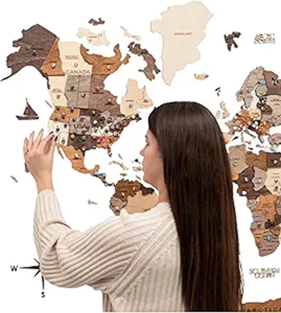 ENJOY THE WOOD 3D Wood World Map Wall Art