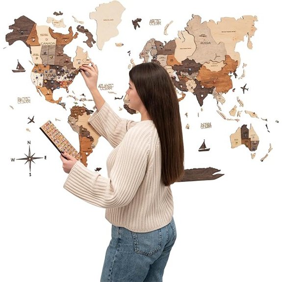 ENJOY THE WOOD 3D Wood World Map Wall Art